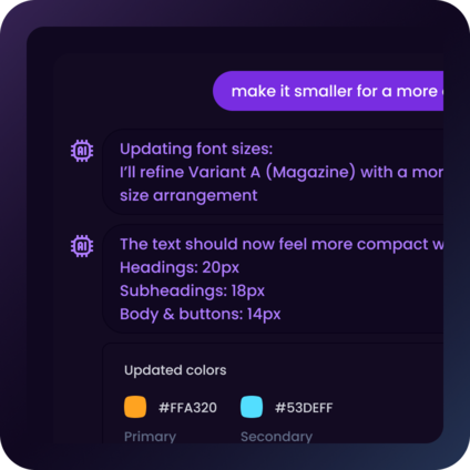 Edit and refine instantly
